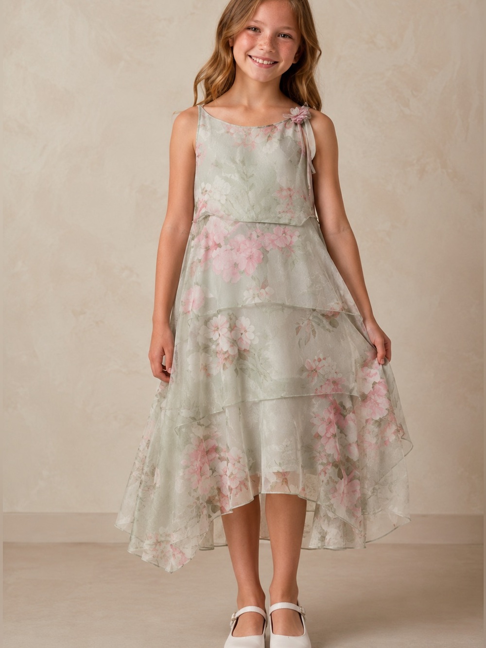 🌸 Talbots Kids | Girls Floral Chiffon Dress – Size 10 🌸